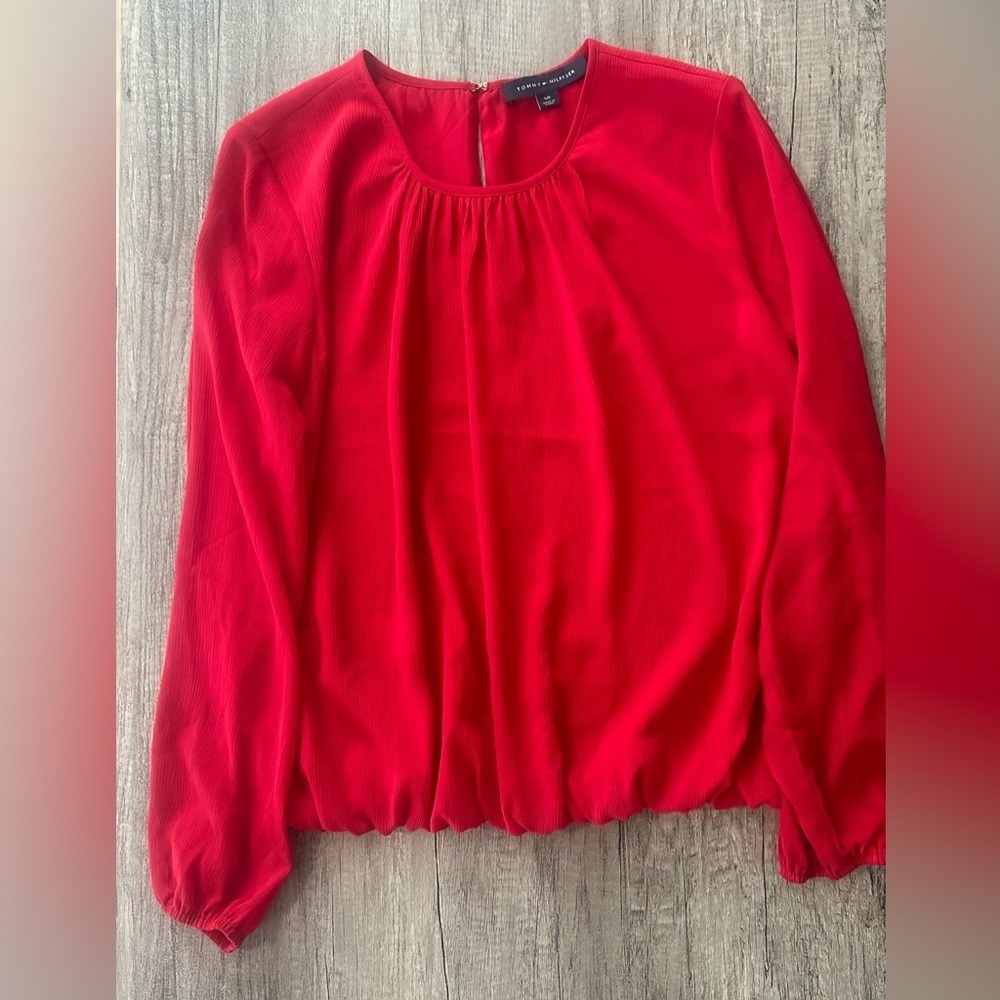 Tommy Hilfiger Red Blouse Size Small